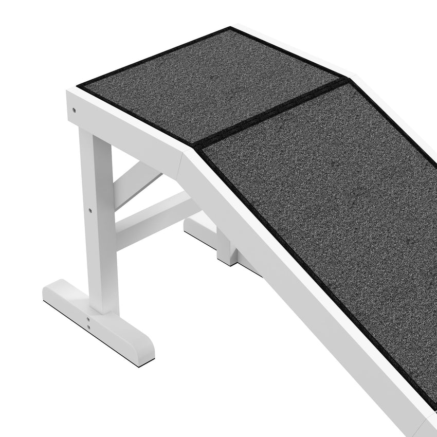 PawHut 60" Pet Ramp for Dogs & Cats, Non - Slip Carpet, Easy Access, White - 7DAY'S