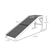 PawHut 60" Pet Ramp for Dogs & Cats, Non - Slip Carpet, Easy Access, White - 7DAY'S
