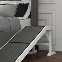 PawHut 60" Pet Ramp for Dogs & Cats, Non - Slip Carpet, Easy Access, White - 7DAY'S