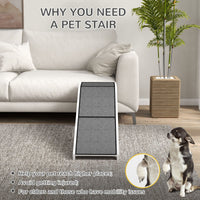 PawHut 60" Pet Ramp for Dogs & Cats, Non - Slip Carpet, Easy Access, White - 7DAY'S