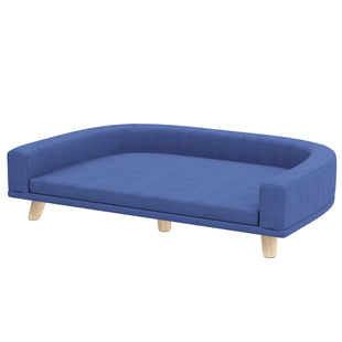 PawHut Dog Sofa Couch Bed with Washable Cushion for Large Dogs, Cats, Blue