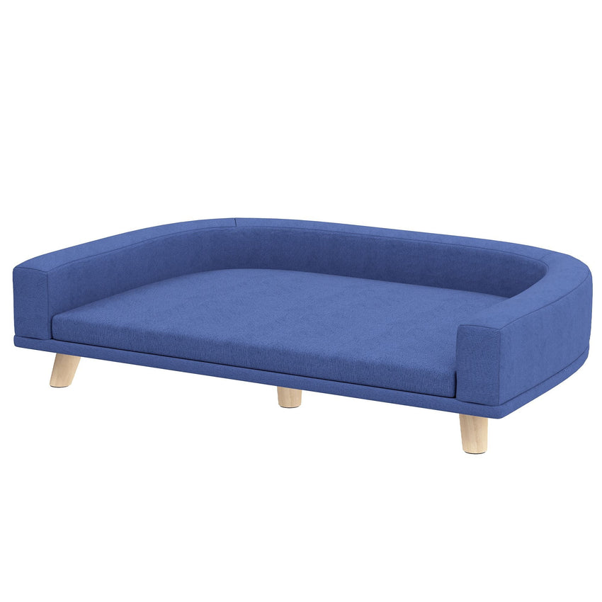 PawHut Dog Sofa Couch Bed with Washable Cushion for Large Dogs, Cats, Blue - 7DAY'S
