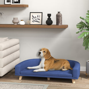 PawHut Dog Sofa Couch Bed with Washable Cushion for Large Dogs, Cats, Blue - 7DAY'S