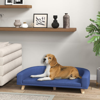PawHut Dog Sofa Couch Bed with Washable Cushion for Large Dogs, Cats, Blue - 7DAY'S