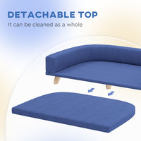 PawHut Dog Sofa Couch Bed with Washable Cushion for Large Dogs, Cats, Blue - 7DAY'S