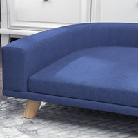 PawHut Dog Sofa Couch Bed with Washable Cushion for Large Dogs, Cats, Blue - 7DAY'S