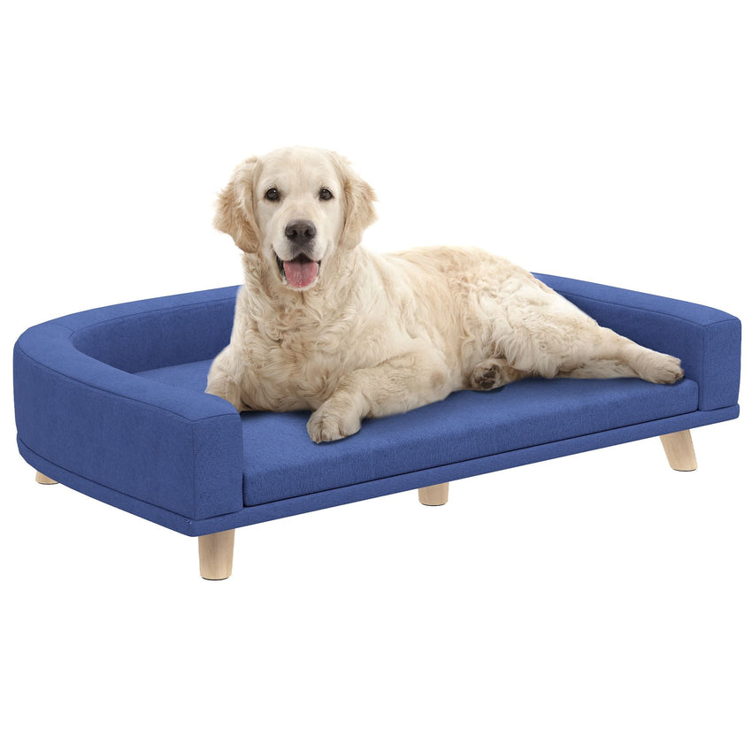 PawHut Dog Sofa Couch Bed with Washable Cushion for Large Dogs, Cats, Blue - 7DAY'S