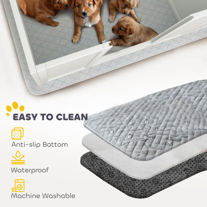 PawHut Dog Whelping Box with Washable Pee Pad, Adjustable Height Door, for Large Breed Dogs, 49" x 47" x 19" - 7DAY'S