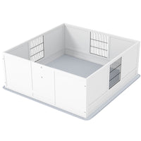PawHut Dog Whelping Box with Washable Pee Pad, Adjustable Height Door, for Large Breed Dogs, 49" x 47" x 19" - 7DAY'S