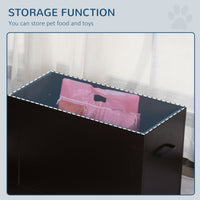 PawHut Raised Dog Feeding Station with 2 Stainless Steel Bowls Storage Large Pets Dark Brown - 7DAY'S