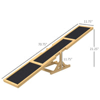 PawHut Wooden Dog Agility Seesaw for Training and Exercise, Yellow - 7DAY'S