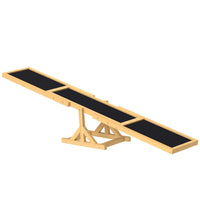 PawHut Wooden Dog Agility Seesaw for Training and Exercise, Yellow - 7DAY'S