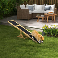 PawHut Wooden Dog Agility Seesaw for Training and Exercise, Yellow - 7DAY'S