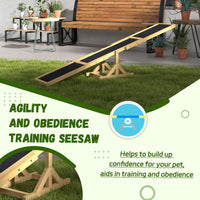 PawHut Wooden Dog Agility Seesaw for Training and Exercise, Yellow - 7DAY'S