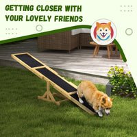 PawHut Wooden Dog Agility Seesaw for Training and Exercise, Yellow - 7DAY'S