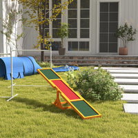 PawHut Wooden Dog Agility Seesaw, Training and Exercise Equipment, Weather Resistant, 71" L, Natural - 7DAY'S