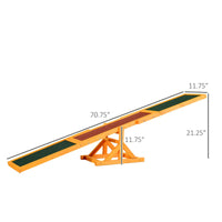 PawHut Wooden Dog Agility Seesaw, Training and Exercise Equipment, Weather Resistant, 71" L, Natural - 7DAY'S