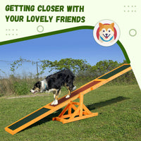 PawHut Wooden Dog Agility Seesaw, Training and Exercise Equipment, Weather Resistant, 71" L, Natural - 7DAY'S