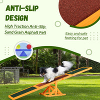 PawHut Wooden Dog Agility Seesaw, Training and Exercise Equipment, Weather Resistant, 71" L, Natural - 7DAY'S