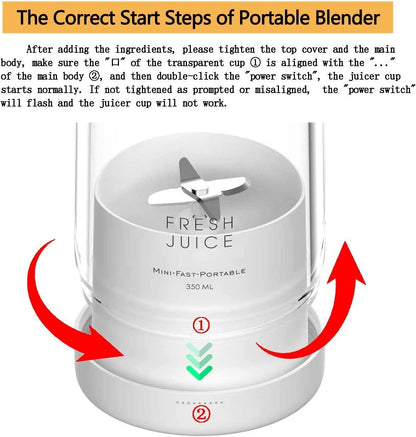 Personal Size Blender; Portable Blender; Battery Powered USB Blender - 7DAY'S
