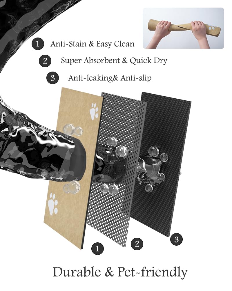 Pet Feeding Mat - Absorbent Dog Mat for Food and Water Bowl - No Stains Quick Dry Dog Water Dispenser Mat - Dog Accessories Pet Supplies - Dog Water Bowl for Messy Drinkers - 7DAY'S