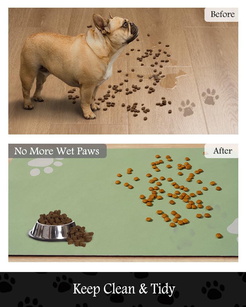 Pet Feeding Mat - Absorbent Dog Mat for Food and Water Bowl - No Stains Quick Dry Dog Water Dispenser Mat - Dog Accessories Pet Supplies - Dog Water Bowl for Messy Drinkers - 7DAY'S