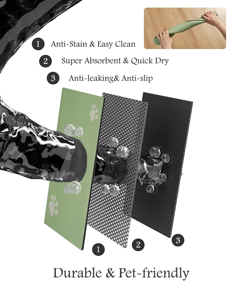Pet Feeding Mat - Absorbent Dog Mat for Food and Water Bowl - No Stains Quick Dry Dog Water Dispenser Mat - Dog Accessories Pet Supplies - Dog Water Bowl for Messy Drinkers - 7DAY'S