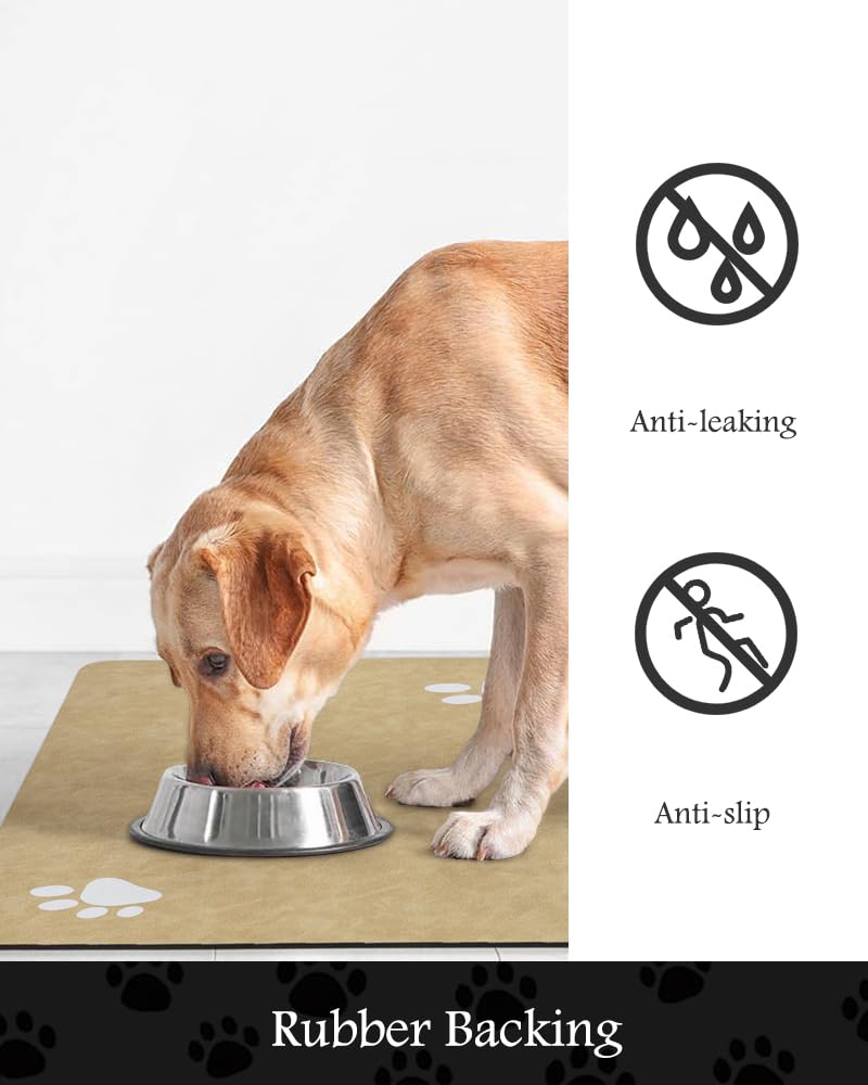 Pet Feeding Mat - Absorbent Dog Mat for Food and Water Bowl - No Stains Quick Dry Dog Water Dispenser Mat - Dog Accessories Pet Supplies - Dog Water Bowl for Messy Drinkers - 7DAY'S