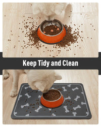 Pet Feeding Mat for Food and Water Bowl - No Stains Easy Clean Dog Food Quick Dry DogMat - Puppy Supplies Dog Water Bowl Mats - 7DAY'S