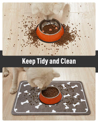 Pet Feeding Mat for Food and Water Bowl - No Stains Easy Clean Dog Food Quick Dry DogMat - Puppy Supplies Dog Water Bowl Mats - 7DAY'S