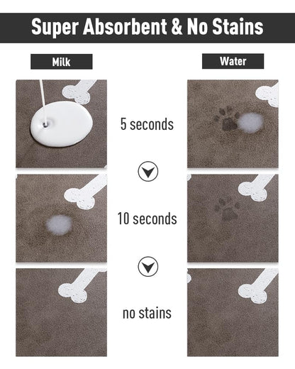 Pet Feeding Mat for Food and Water Bowl - No Stains Easy Clean Dog Food Quick Dry DogMat - Puppy Supplies Dog Water Bowl Mats - 7DAY'S