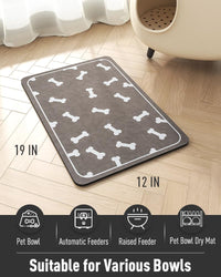Pet Feeding Mat for Food and Water Bowl - No Stains Easy Clean Dog Food Quick Dry DogMat - Puppy Supplies Dog Water Bowl Mats - 7DAY'S