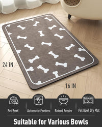 Pet Feeding Mat for Food and Water Bowl - No Stains Easy Clean Dog Food Quick Dry DogMat - Puppy Supplies Dog Water Bowl Mats - 7DAY'S