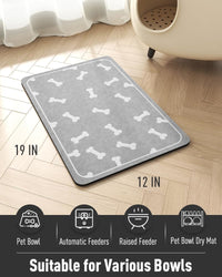 Pet Feeding Mat for Food and Water Bowl - No Stains Easy Clean Dog Food Quick Dry DogMat - Puppy Supplies Dog Water Bowl Mats - 7DAY'S