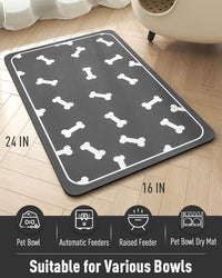 Pet Feeding Mat for Food and Water Bowl - No Stains Easy Clean Dog Food Quick Dry DogMat - Puppy Supplies Dog Water Bowl Mats - 7DAY'S