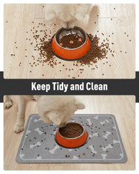 Pet Feeding Mat for Food and Water Bowl - No Stains Easy Clean Dog Food Quick Dry DogMat - Puppy Supplies Dog Water Bowl Mats - 7DAY'S