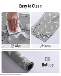 Pet Feeding Mat for Food and Water Bowl - No Stains Easy Clean Dog Food Quick Dry DogMat - Puppy Supplies Dog Water Bowl Mats - 7DAY'S