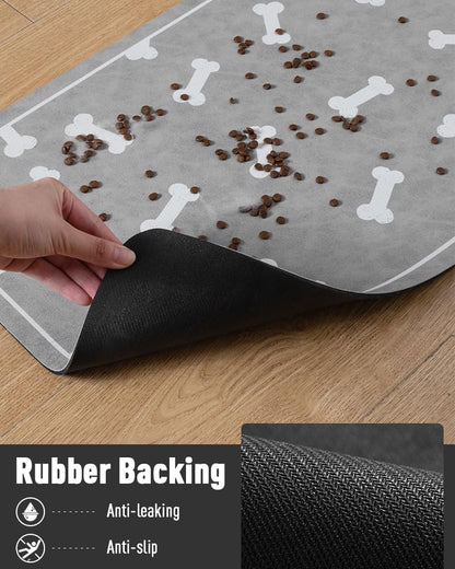 Pet Feeding Mat for Food and Water Bowl - No Stains Easy Clean Dog Food Quick Dry DogMat - Puppy Supplies Dog Water Bowl Mats - 7DAY'S