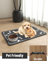 Pet Feeding Mat for Food and Water Bowl - No Stains Easy Clean Dog Food Quick Dry DogMat - Puppy Supplies Dog Water Bowl Mats - 7DAY'S