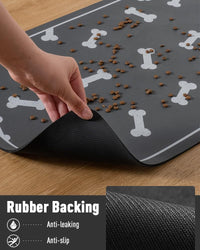 Pet Feeding Mat for Food and Water Bowl - No Stains Easy Clean Dog Food Quick Dry DogMat - Puppy Supplies Dog Water Bowl Mats - 7DAY'S