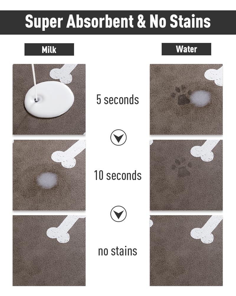 Pet Feeding Mat for Food and Water Bowl - No Stains Easy Clean Dog Food Quick Dry DogMat - Puppy Supplies Dog Water Bowl Mats - 7DAY'S