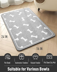 Pet Feeding Mat for Food and Water Bowl - No Stains Easy Clean Dog Food Quick Dry DogMat - Puppy Supplies Dog Water Bowl Mats - 7DAY'S