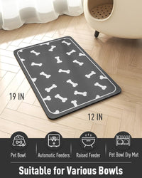 Pet Feeding Mat for Food and Water Bowl - No Stains Easy Clean Dog Food Quick Dry DogMat - Puppy Supplies Dog Water Bowl Mats - 7DAY'S