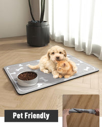 Pet Feeding Mat for Food and Water Bowl - No Stains Easy Clean Dog Food Quick Dry DogMat - Puppy Supplies Dog Water Bowl Mats - 7DAY'S