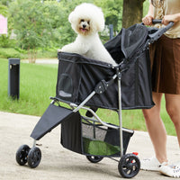 Pet Stroller for Dogs and Cats | Foldable, Lightweight, and Durable | Ideal for Small to Medium Pets | Includes Storage Basket - 7DAY'S