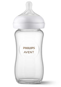 Philips Avent Natural Glass Baby Bottles with Natural Response Nipples (Slow Flow, Flow 2), 4oz, 4 - Pack, SCY910/04 - 7DAY'S