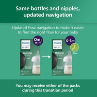 Philips Avent Natural Glass Baby Bottles with Natural Response Nipples (Slow Flow, Flow 2), 4oz, 4 - Pack, SCY910/04 - 7DAY'S