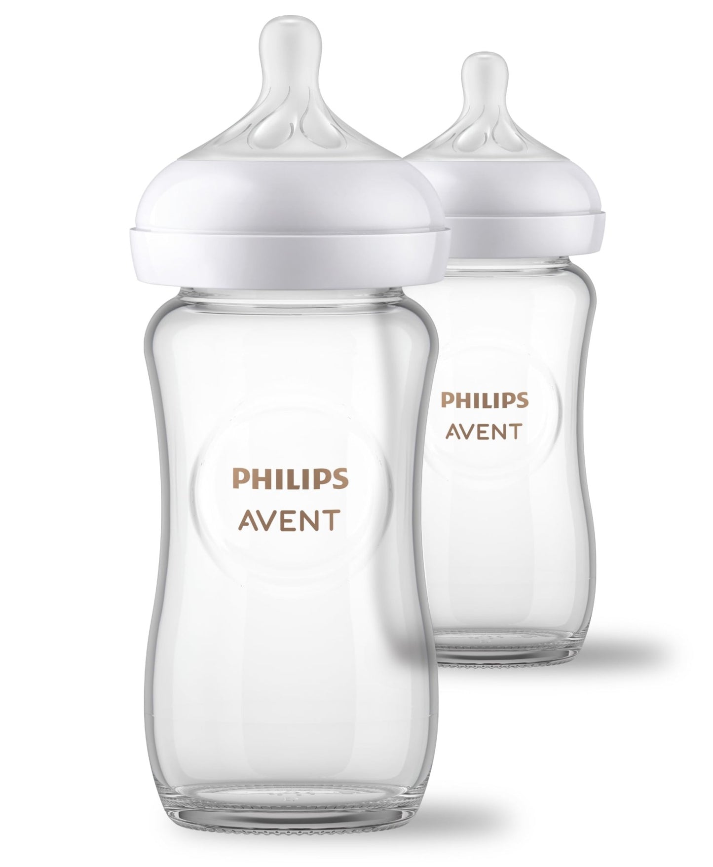 Philips Avent Natural Glass Baby Bottles with Natural Response Nipples (Slow Flow, Flow 2), 4oz, 4 - Pack, SCY910/04 - 7DAY'S