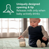 Philips Avent Natural Glass Baby Bottles with Natural Response Nipples (Slow Flow, Flow 2), 4oz, 4 - Pack, SCY910/04 - 7DAY'S
