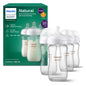 Philips Avent Natural Glass Baby Bottles with Natural Response Nipples (Slow Flow, Flow 2), 4oz, 4 - Pack, SCY910/04 - 7DAY'S